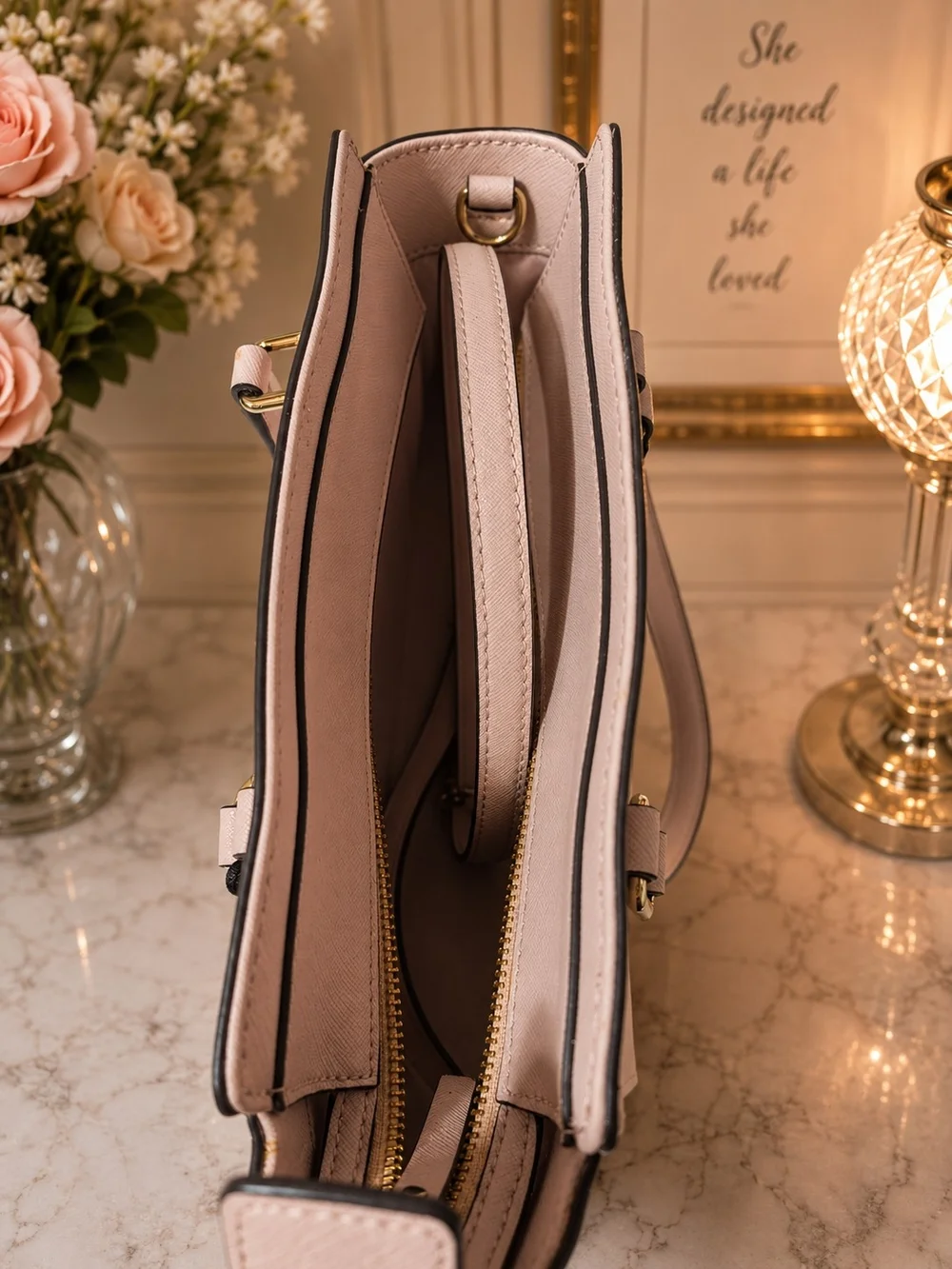 kate spade Blush Saffiano Leather Top-Handle Tote